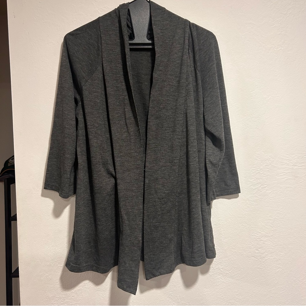Women's Gray Open Front Cardigan